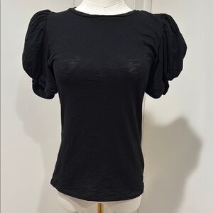 Goldie women’s size XS Pima Cotton Black Puff Sleeve Tee-shirt